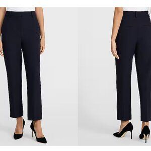Editor Studio Stretch Twill Super High Waist Straight Ankle Pant Navy